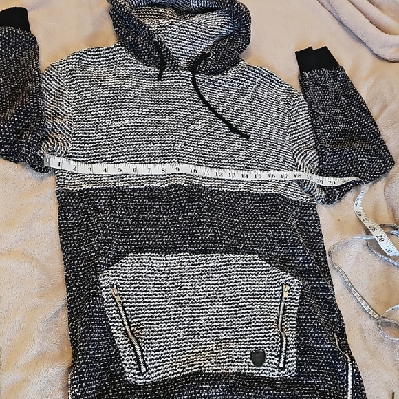 Soulstar Monochrome Striped Men's Hoodie Sweater Size M - Picture 8 of 11